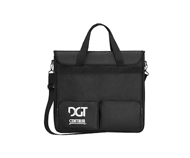 travel bag in black with two small pockets with dgt logo