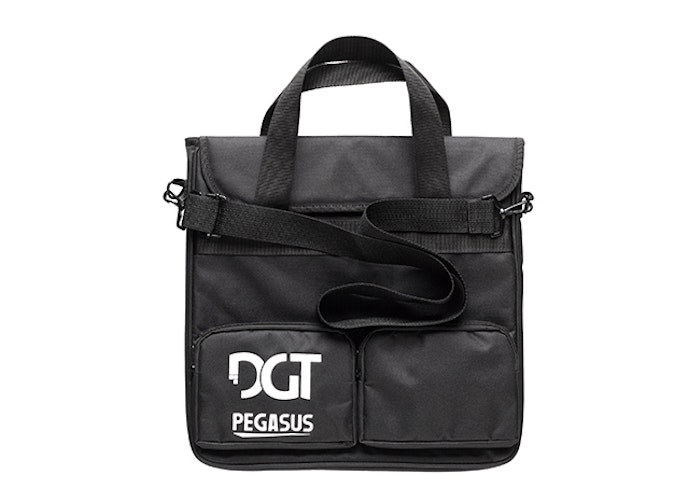 black chess bag small front pockets with handle white dgt logo